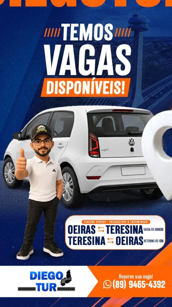 Vai viajar para Teresina? Diego Tur oferece saídas diárias de Oeiras — imagem 1
