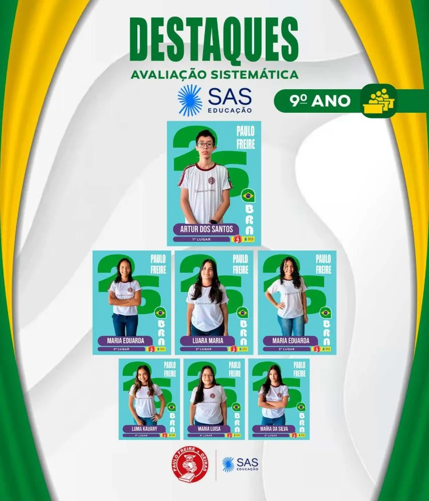 Alunos do Colégio Paulo Freire alcançam destaque em avaliação do SAS — imagem 4