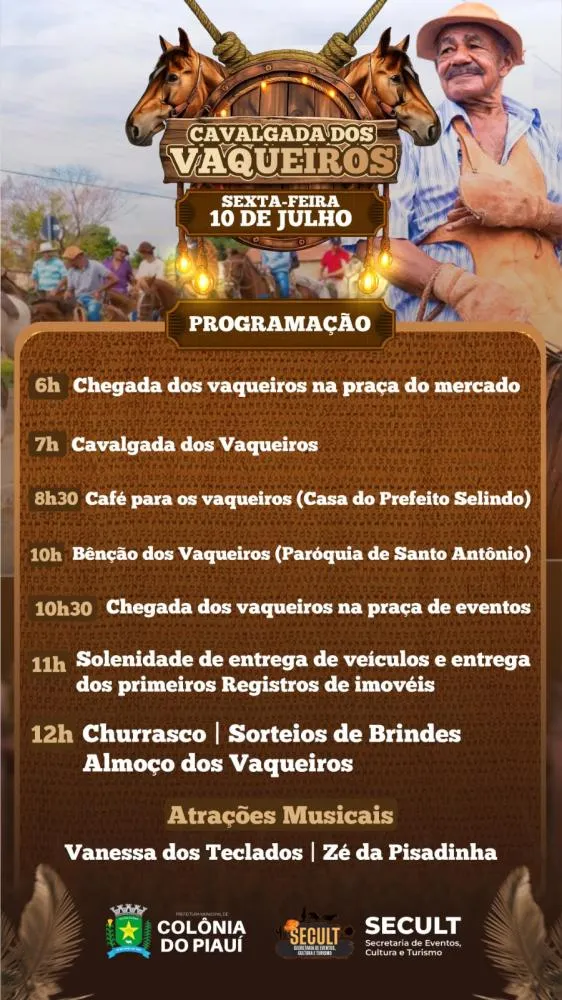Cavalgada dos Vaqueiros abre programação da 48ª Vaquejada de Colônia do Piauí nesta sexta-feira, 10 — imagem 1