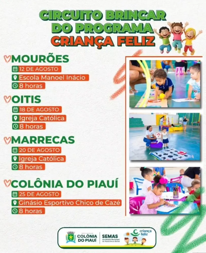 Circuito Brincar do Criança Feliz chega a três povoados e à sede de Colônia do Piauí — imagem 1