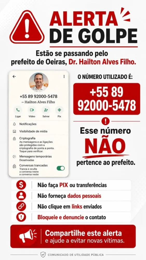 Número de WhatsApp é usado para se passar por Dr. Hailton Alves em tentativa de golpe — imagem 1