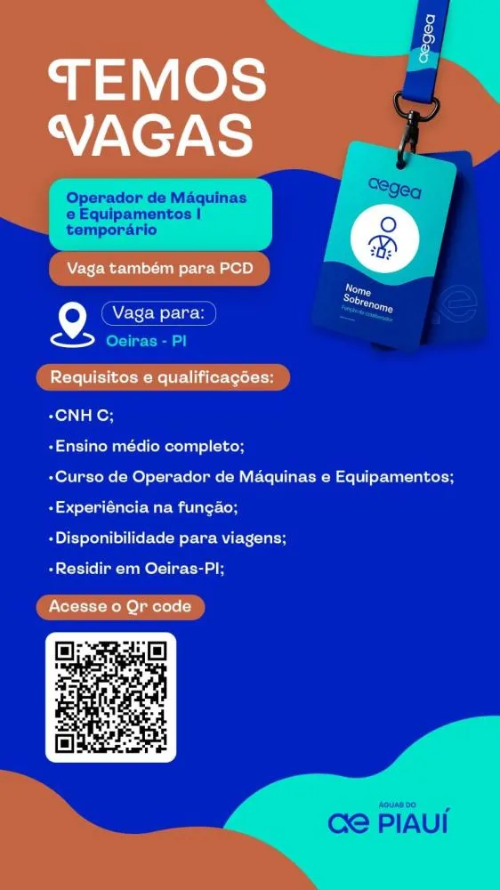 Águas do Piauí abre vagas de emprego em Picos e Oeiras — imagem 2