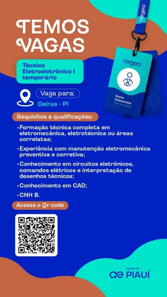 Águas do Piauí abre vagas de emprego em Picos e Oeiras — imagem 1
