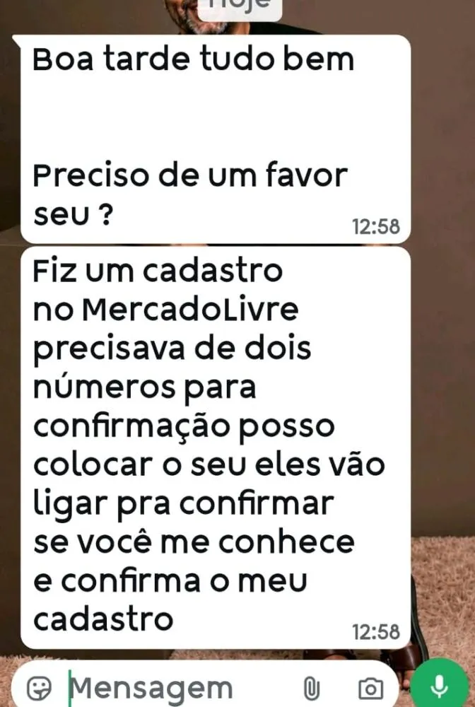 Golpe do falso cadastro no Mercado Livre circula em Oeiras e tenta obter códigos de confirmação — imagem 1