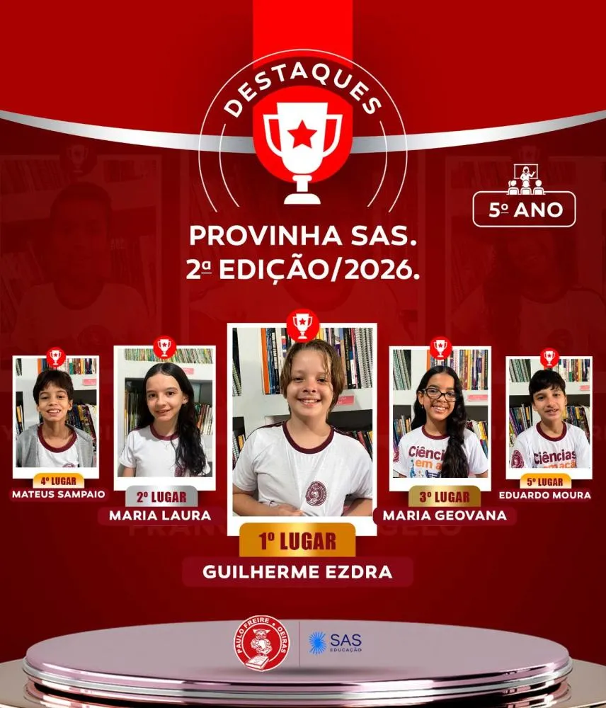Alunos do 4º e 5º ano da Sociedade Educacional Paulo Freire se destacam na Provinha SAS 2026 — imagem 1