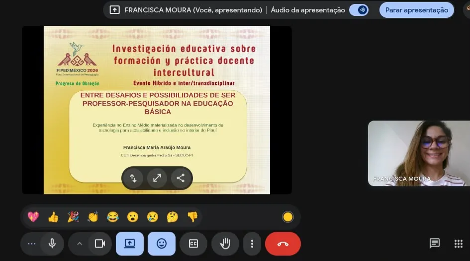 Professora da rede estadual apresenta, no México, pesquisa com estudantes sobre acessibilidade em espaços históricos de…